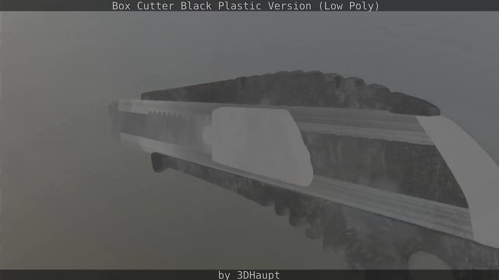 Box Cutter Lowpoly Black Plastic - Gameready - PBR Textures Low-poly 3D model_136