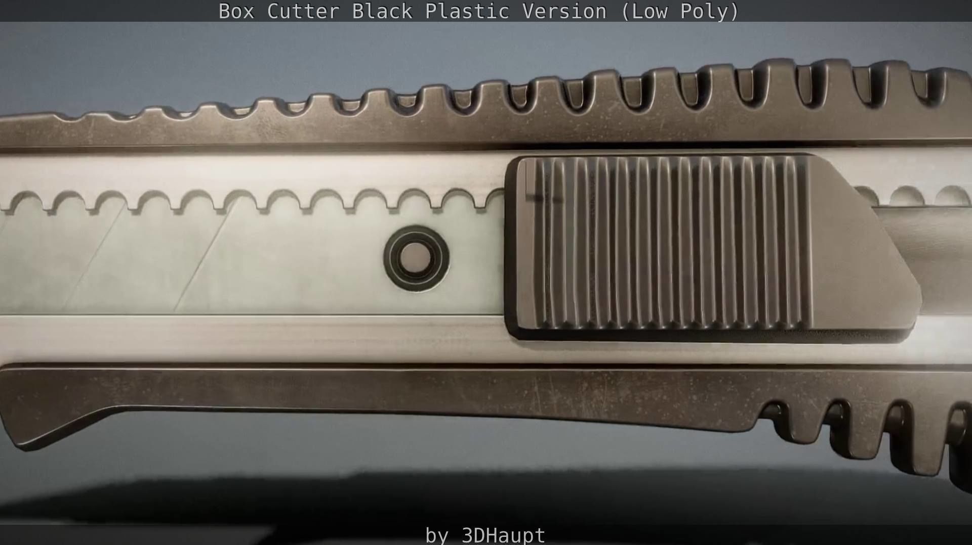 Box Cutter Lowpoly Black Plastic - Gameready - PBR Textures Low-poly 3D model_116
