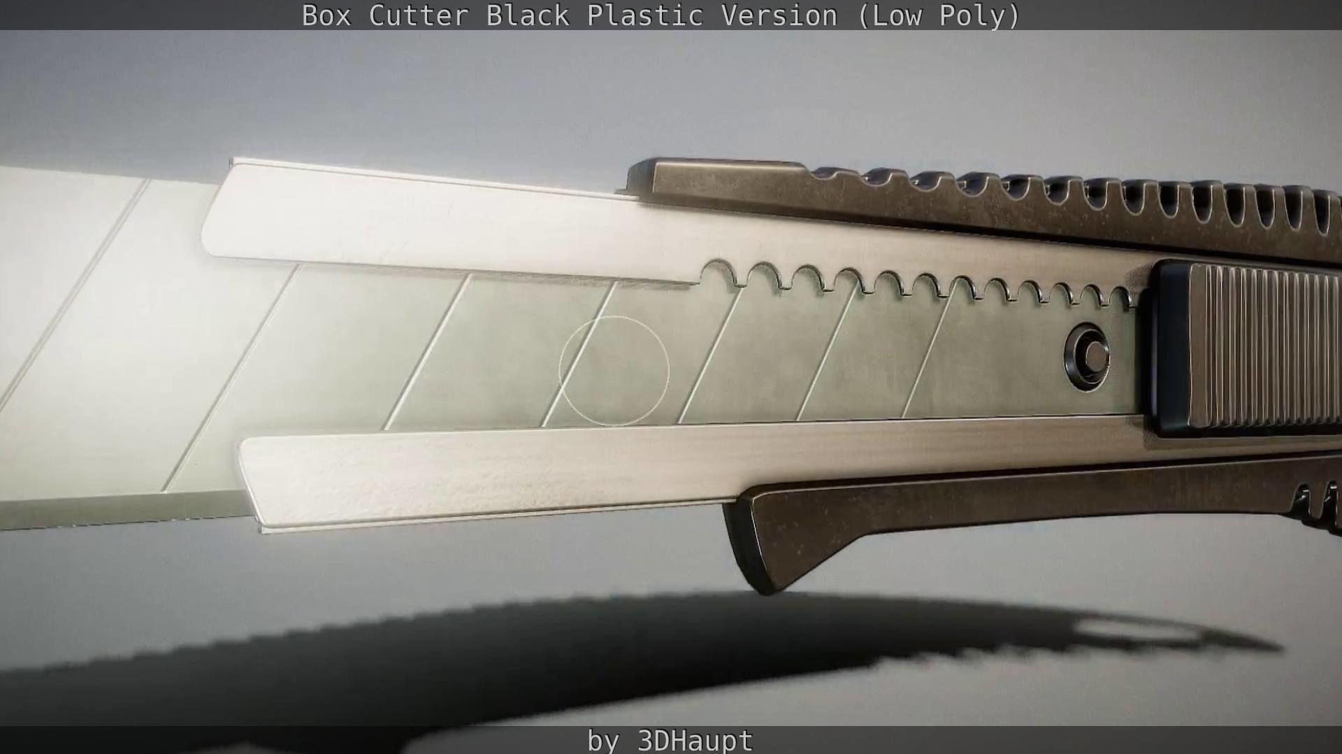 Box Cutter Lowpoly Black Plastic - Gameready - PBR Textures Low-poly 3D model_70