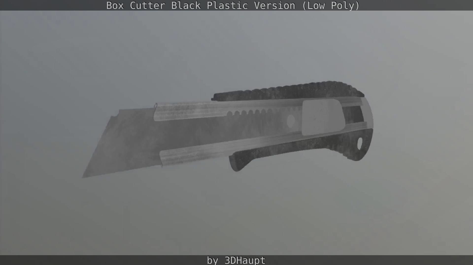 Box Cutter Lowpoly Black Plastic - Gameready - PBR Textures Low-poly 3D model_131