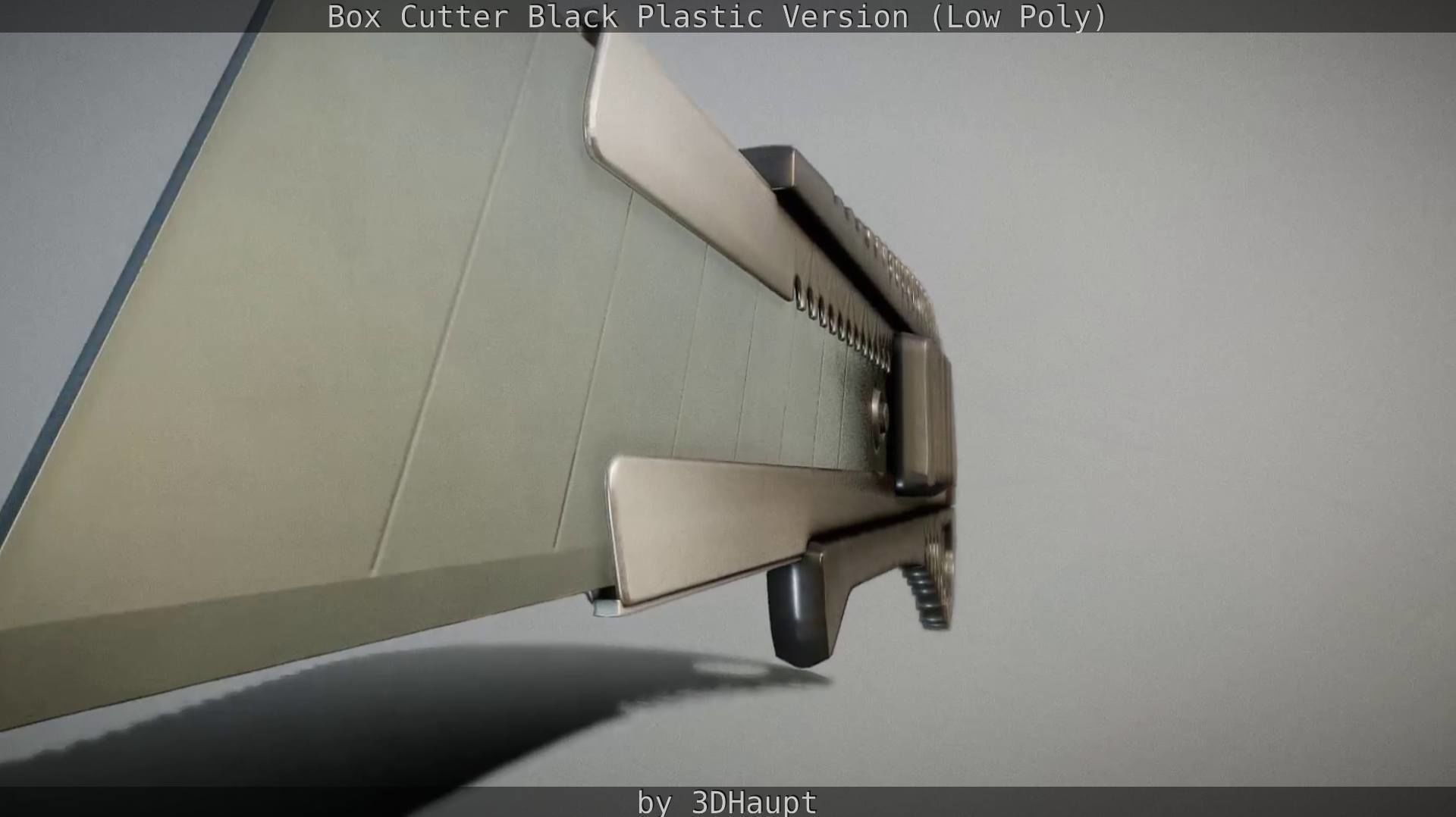 Box Cutter Lowpoly Black Plastic - Gameready - PBR Textures Low-poly 3D model_54