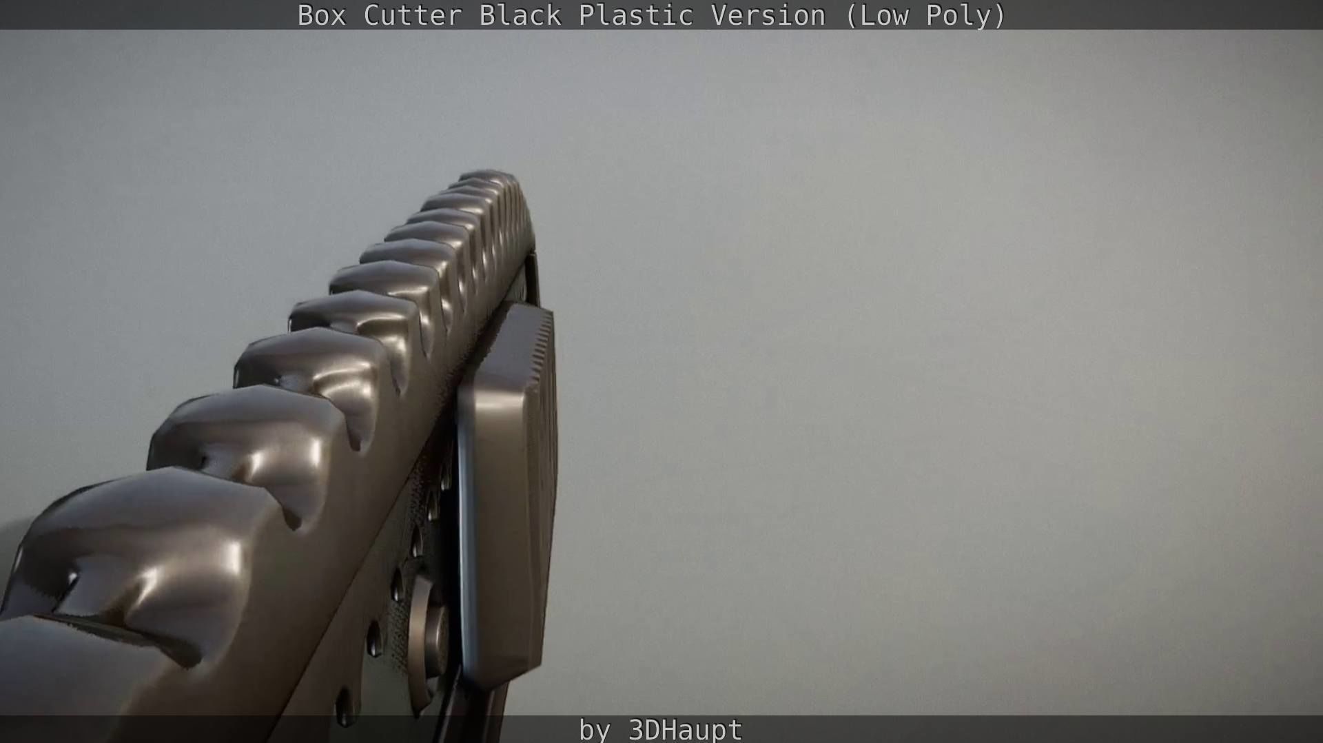 Box Cutter Lowpoly Black Plastic - Gameready - PBR Textures Low-poly 3D model_52