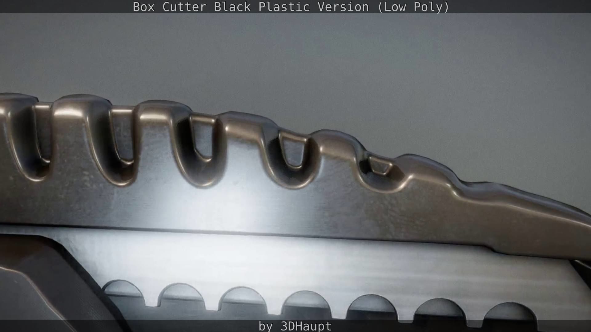 Box Cutter Lowpoly Black Plastic - Gameready - PBR Textures Low-poly 3D model_45