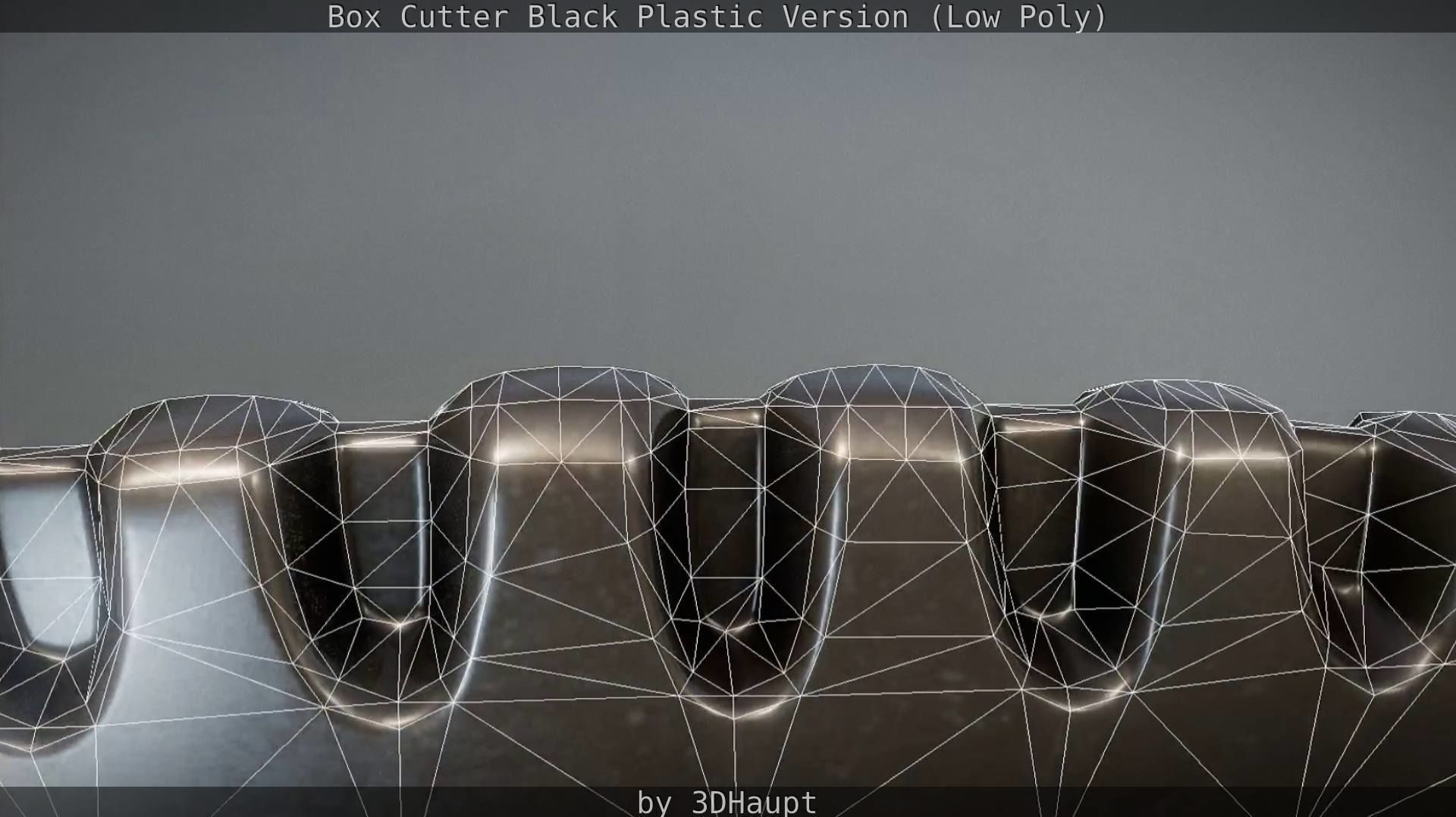 Box Cutter Lowpoly Black Plastic - Gameready - PBR Textures Low-poly 3D model_76