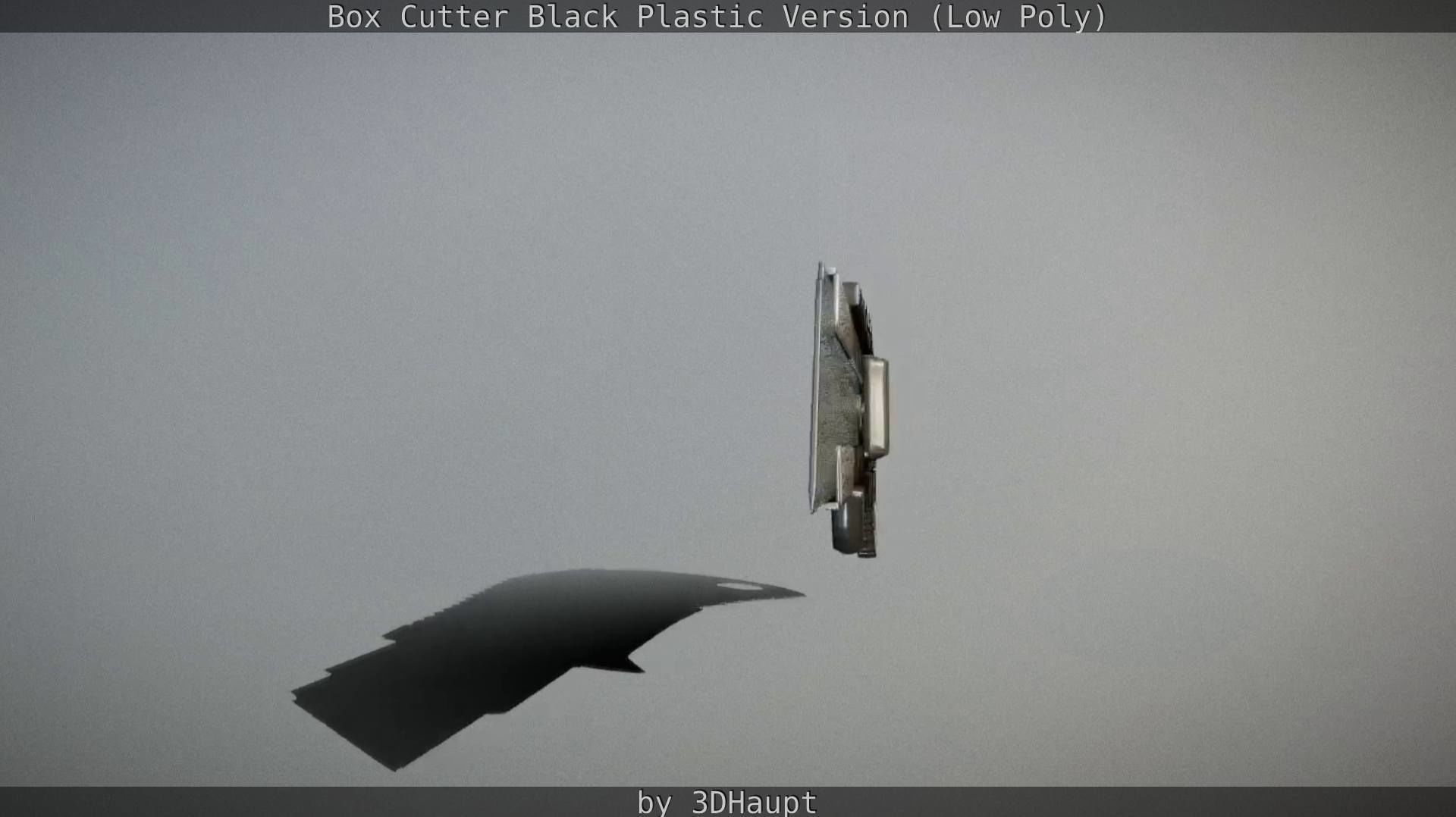 Box Cutter Lowpoly Black Plastic - Gameready - PBR Textures Low-poly 3D model_26