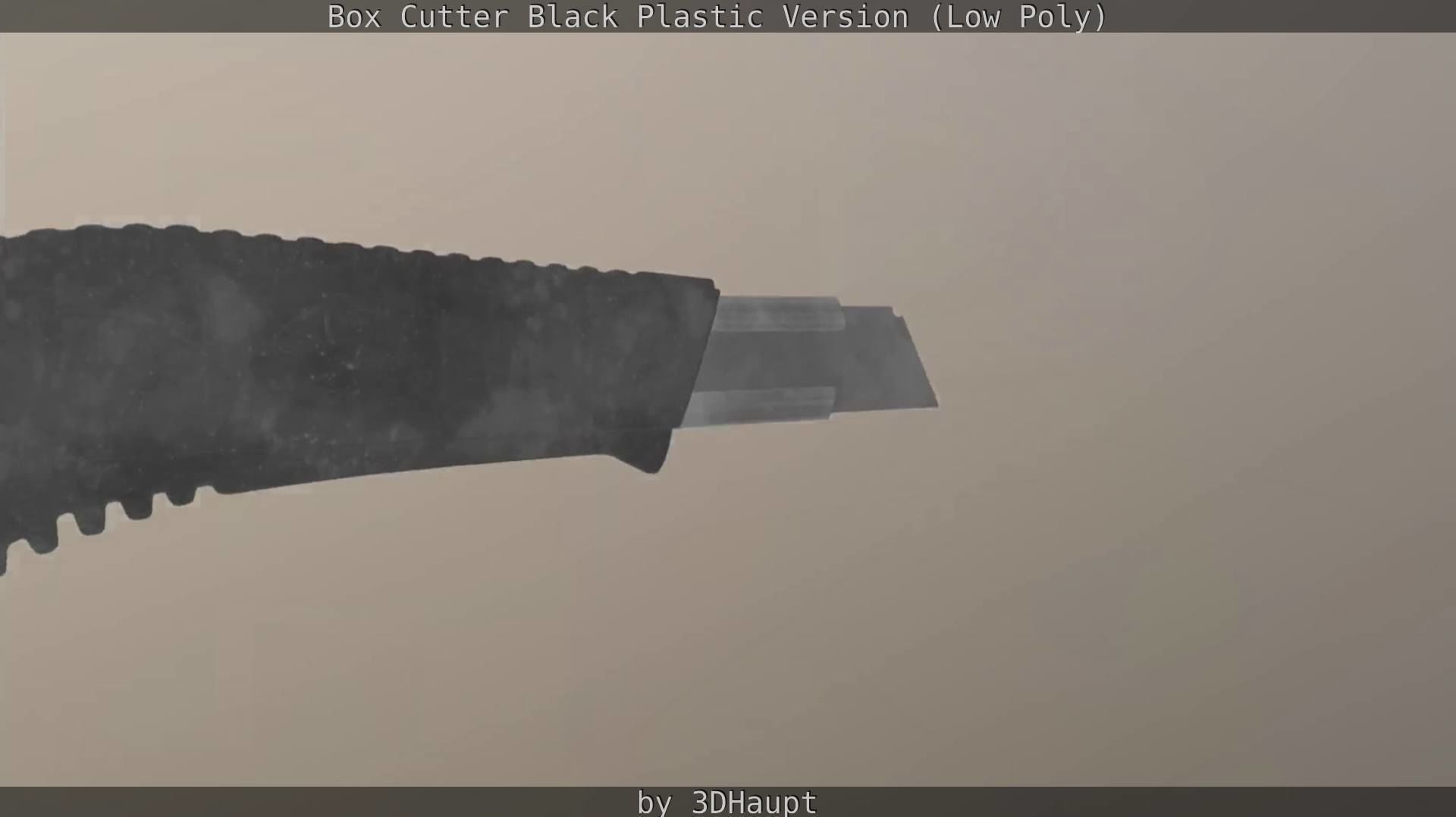 Box Cutter Lowpoly Black Plastic - Gameready - PBR Textures Low-poly 3D model_135