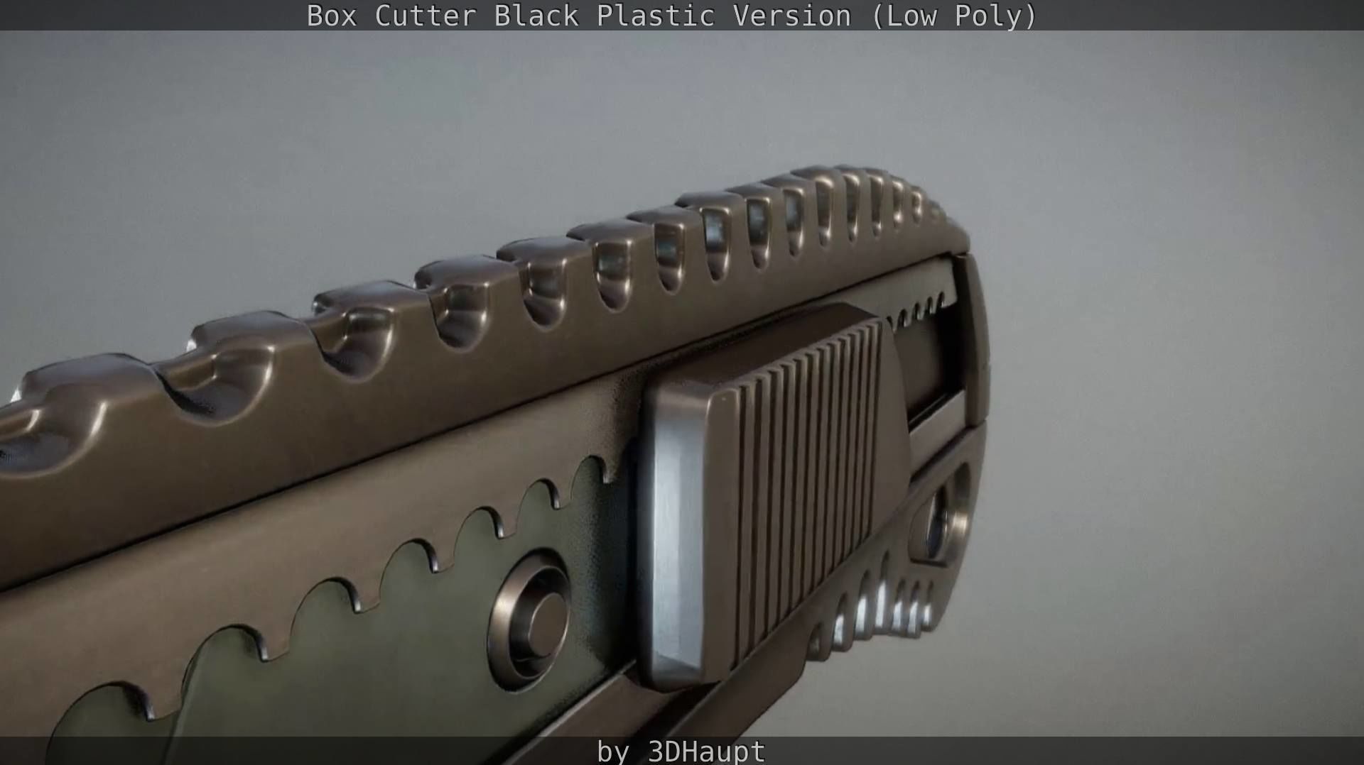 Box Cutter Lowpoly Black Plastic - Gameready - PBR Textures Low-poly 3D model_50