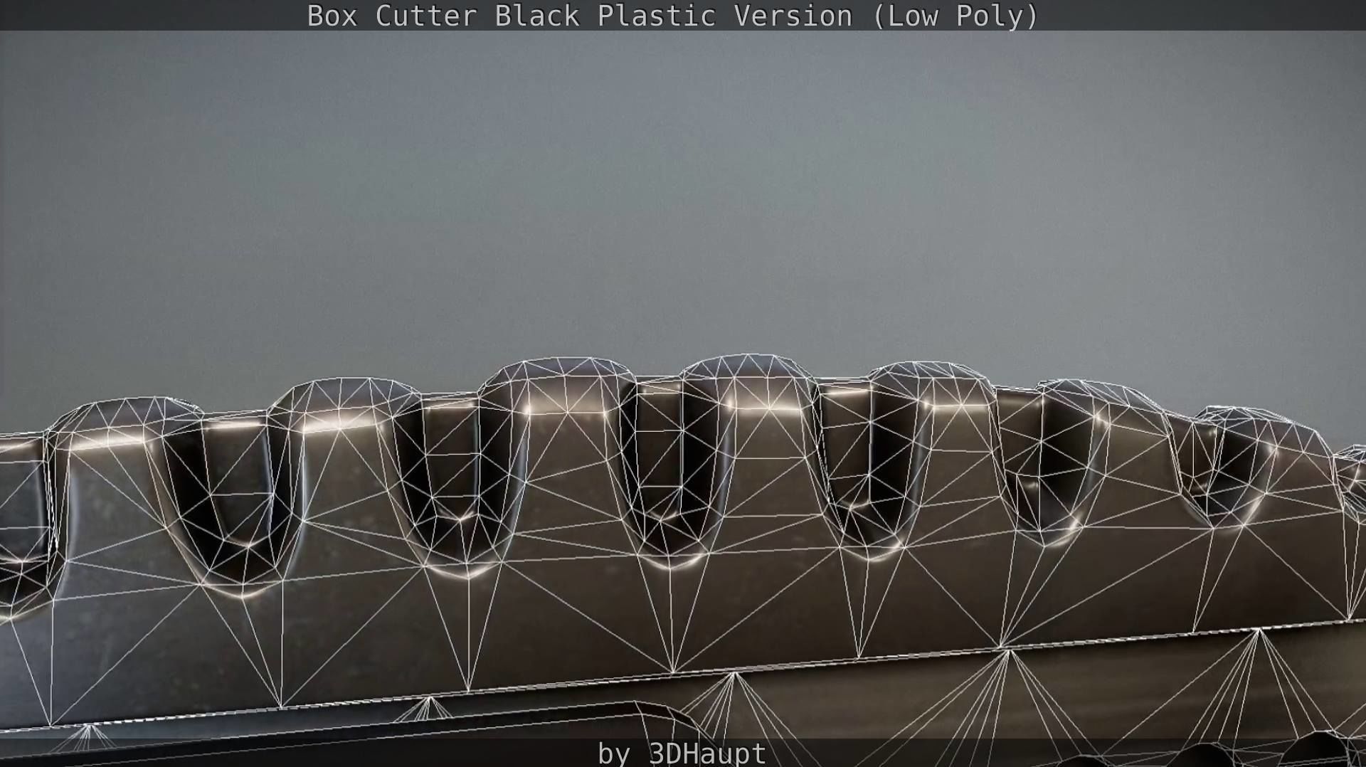 Box Cutter Lowpoly Black Plastic - Gameready - PBR Textures Low-poly 3D model_77