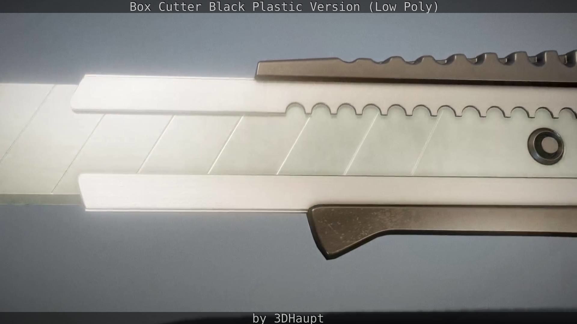 Box Cutter Lowpoly Black Plastic - Gameready - PBR Textures Low-poly 3D model_106