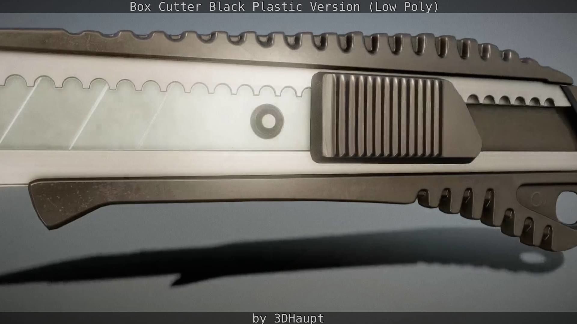 Box Cutter Lowpoly Black Plastic - Gameready - PBR Textures Low-poly 3D model_63