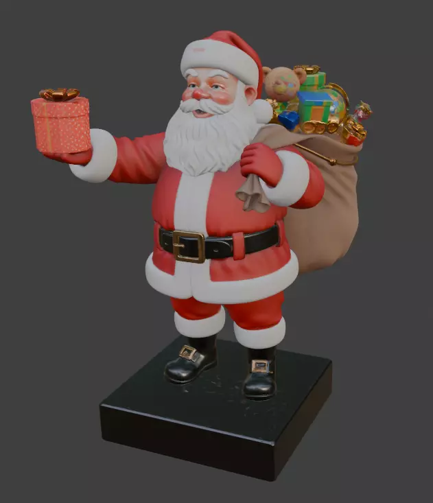 Santa Claus with Gift Sack 3D Print 3D print model