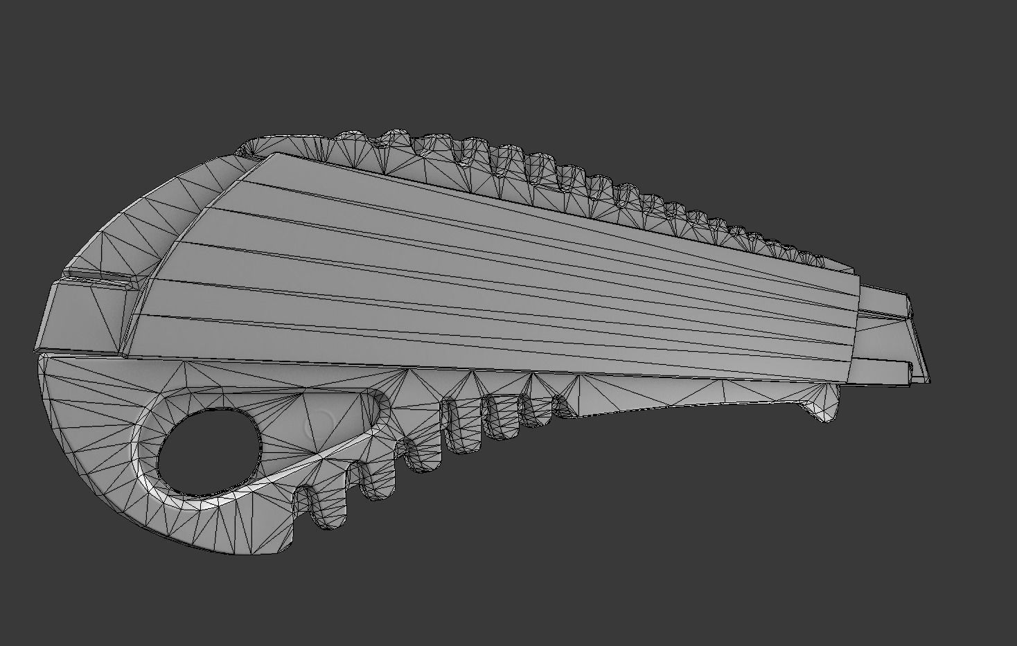 Box Cutter Lowpoly Blue Plastic - Gameready - PBR Textures Low-poly 3D model_15