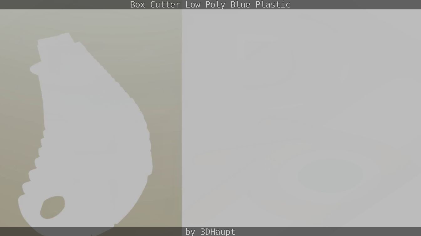 Box Cutter Lowpoly Blue Plastic - Gameready - PBR Textures Low-poly 3D model_49