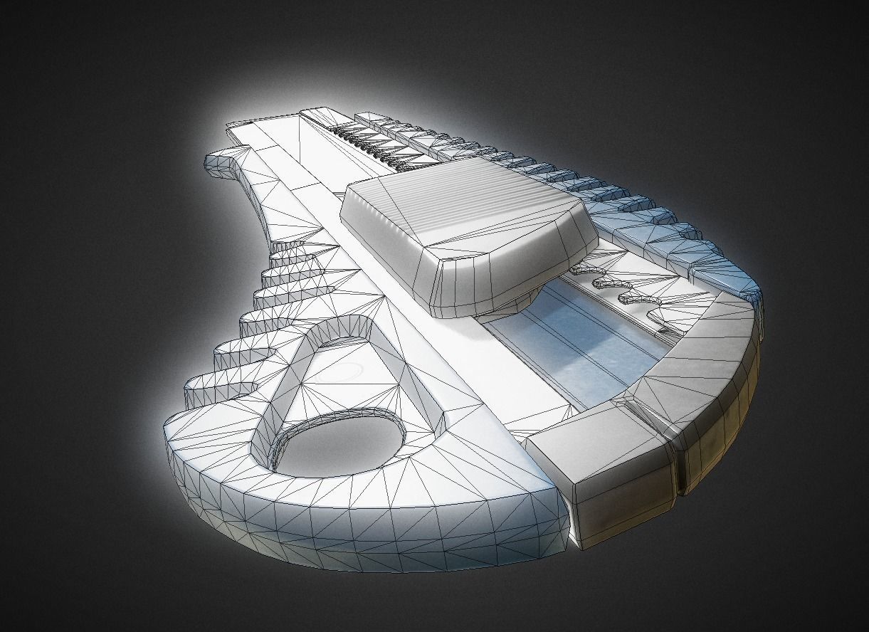 Box Cutter Lowpoly Blue Plastic - Gameready - PBR Textures Low-poly 3D model_10