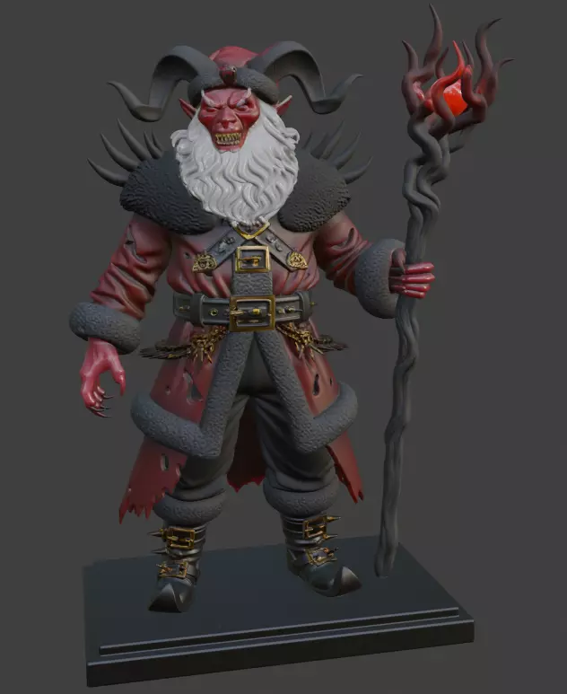 Krampus Santa Dark Christmas Demon Figure 3D Print 3D print model