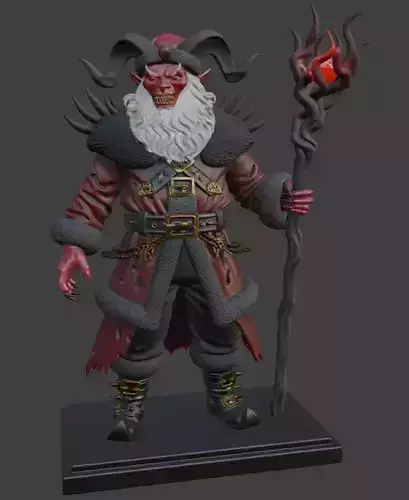 Krampus Santa Dark Christmas Demon Figure 3D Print