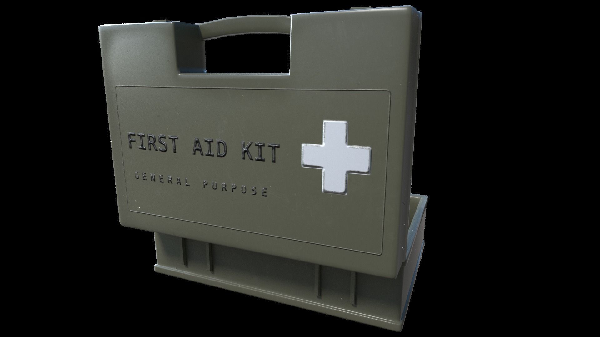 Military First Aid Box Game Ready Low-poly 3D model_4