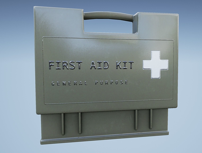 Military First Aid Box Game Ready Low-poly 3D model