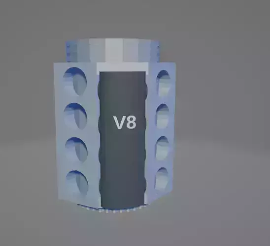 3D Printable V8 Engine Block Beer Mug- Definitive Edition
