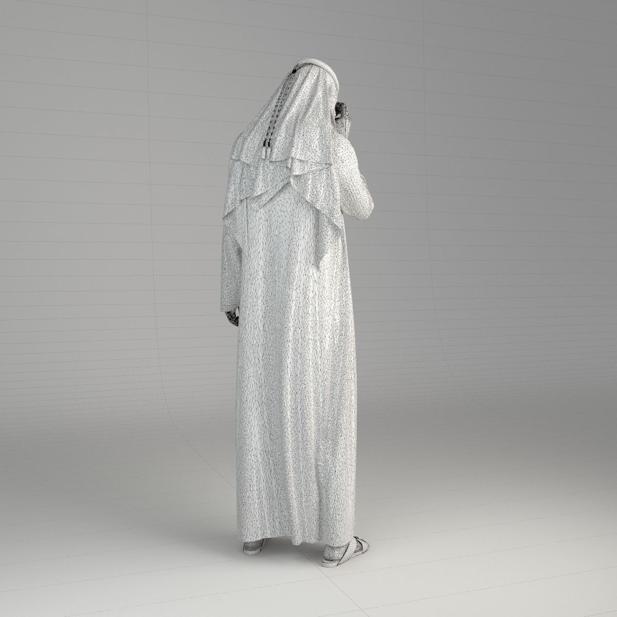 Traditional Arab man from Dubai posed in 6 poses 3D model_44