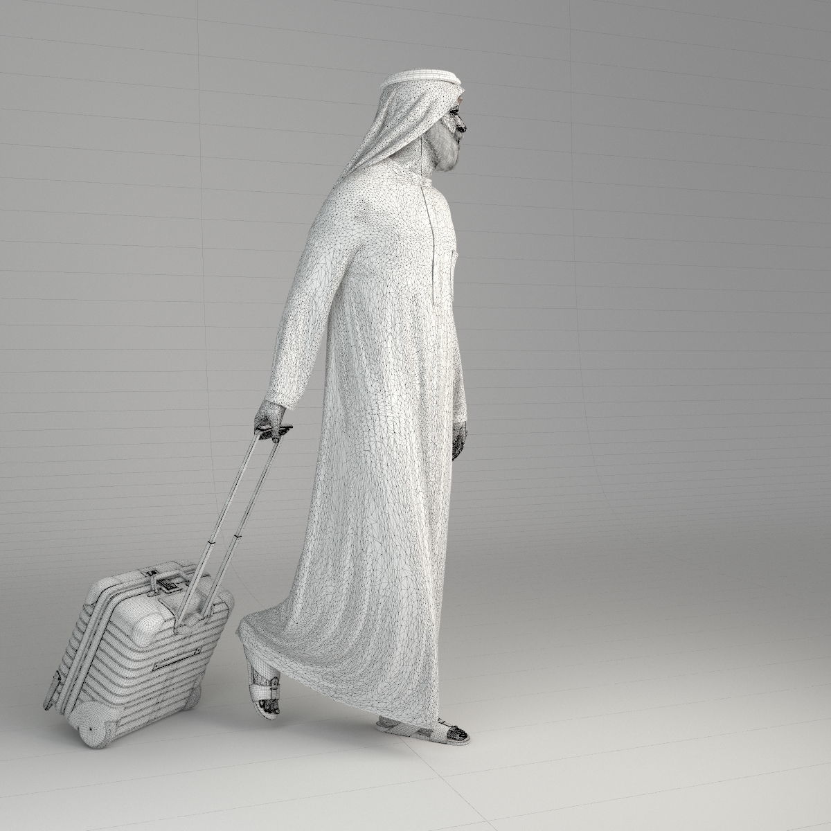 Traditional Arab man from Dubai posed in 6 poses 3D model_58