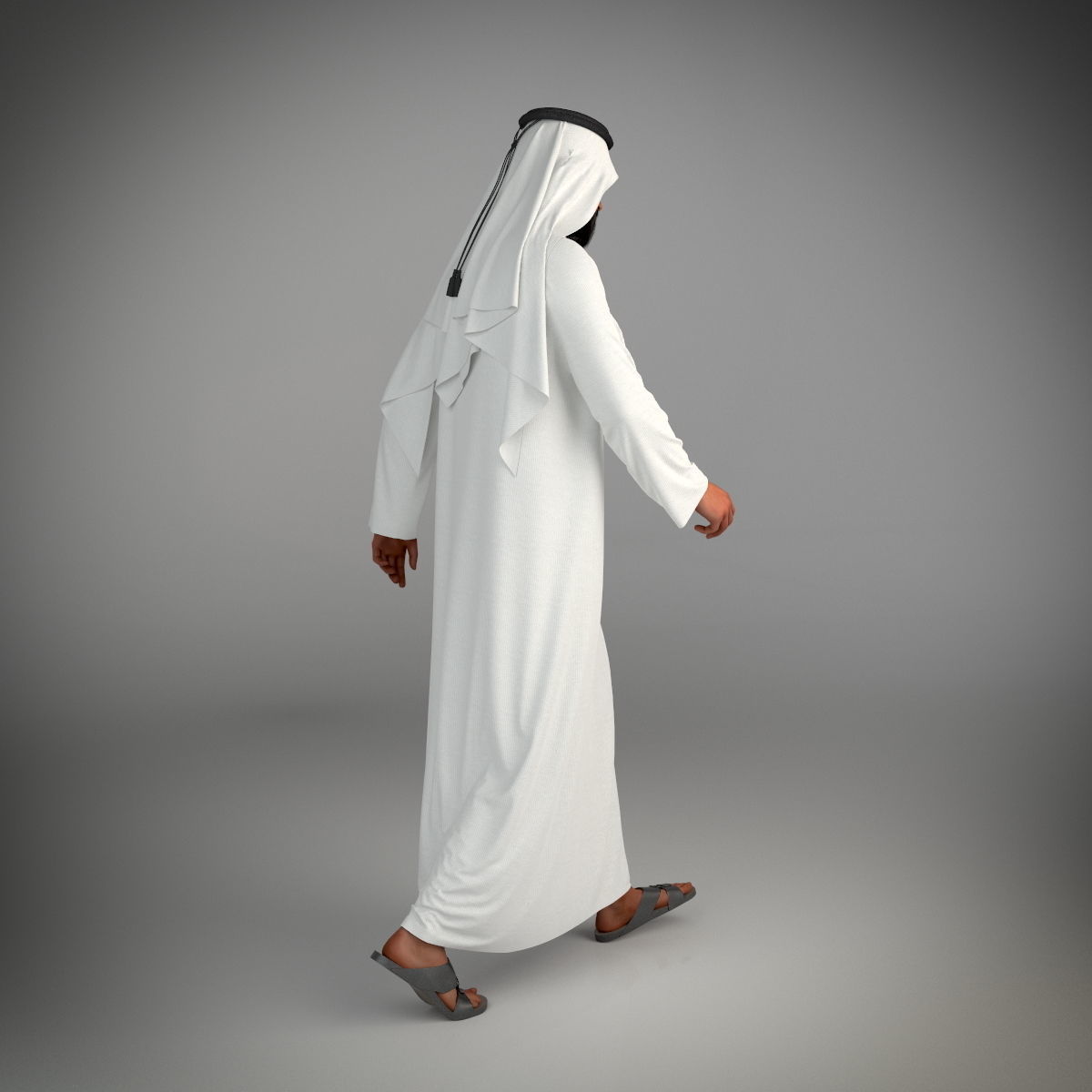 Traditional Arab man from Dubai posed in 6 poses 3D model_18