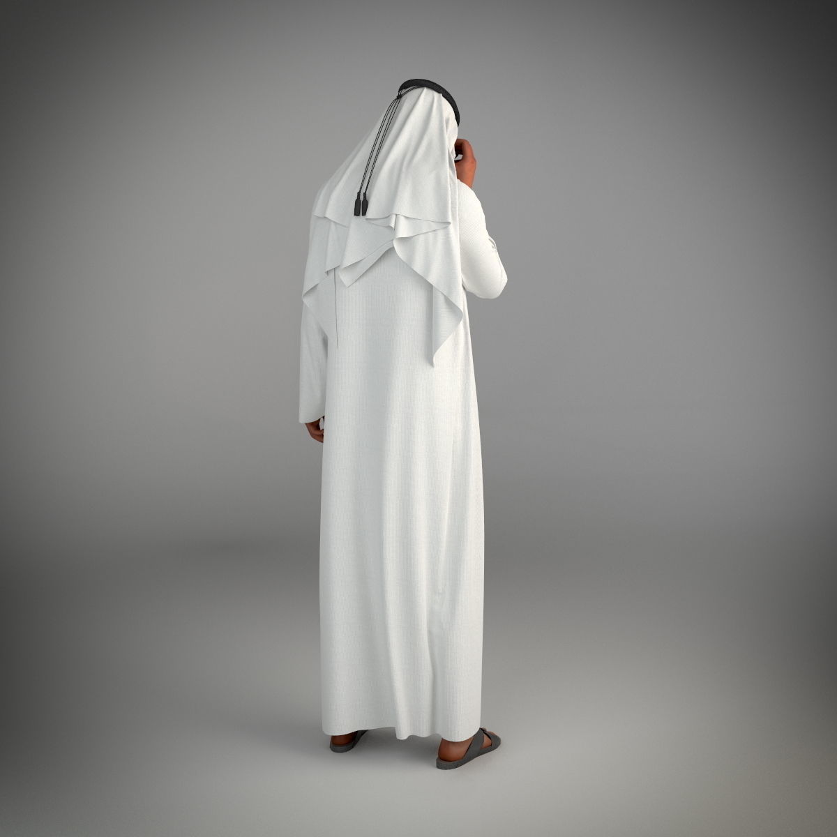 Traditional Arab man from Dubai posed in 6 poses 3D model_14