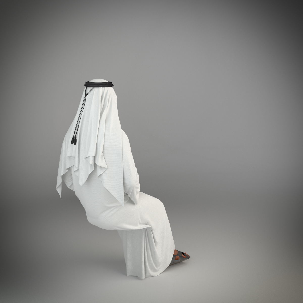 Traditional Arab man from Dubai posed in 6 poses 3D model_28
