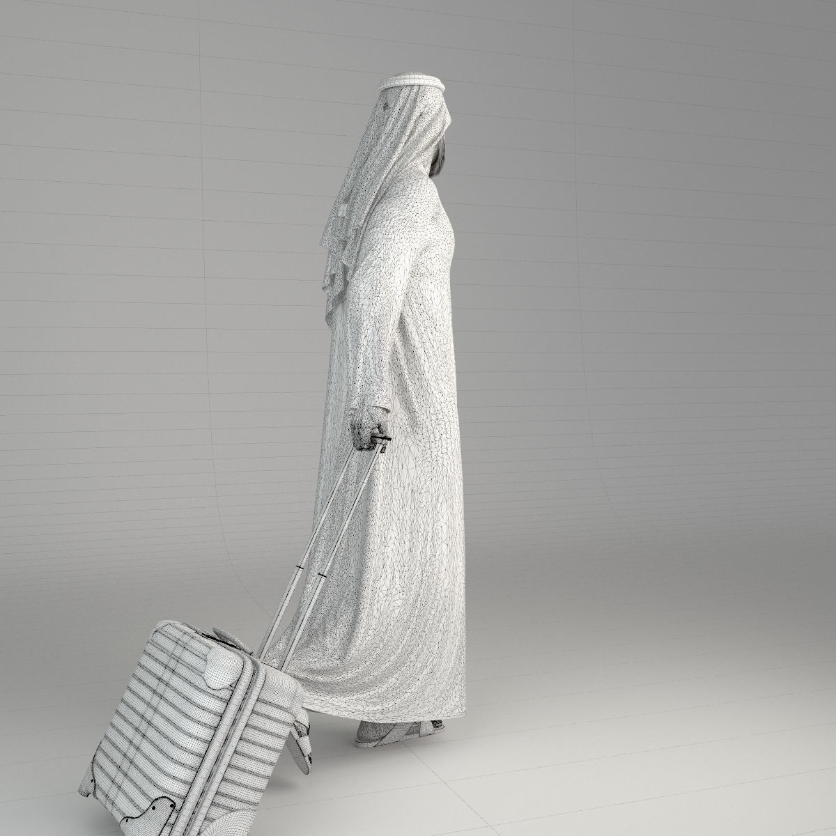 Traditional Arab man from Dubai posed in 6 poses 3D model_53
