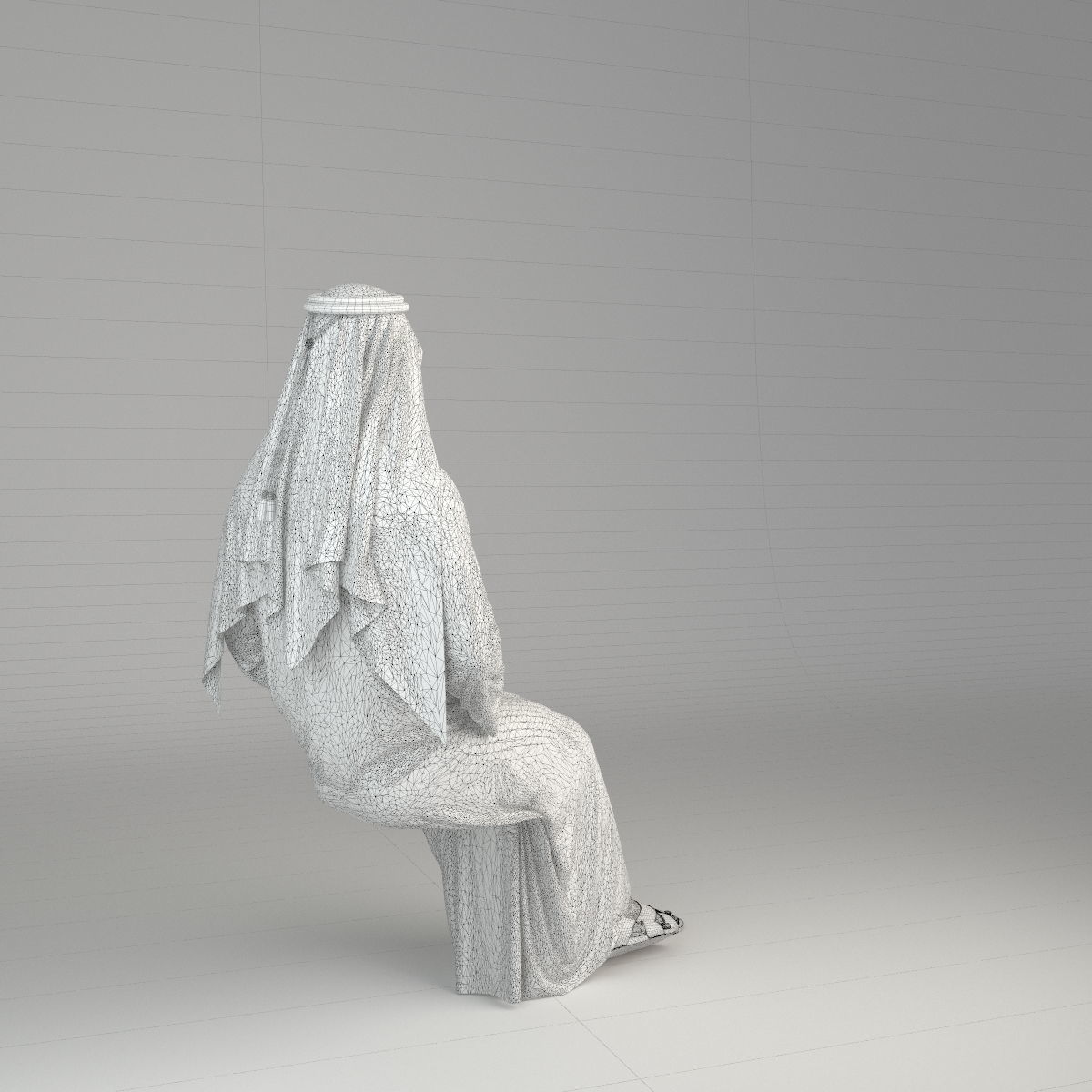 Traditional Arab man from Dubai posed in 6 poses 3D model_59
