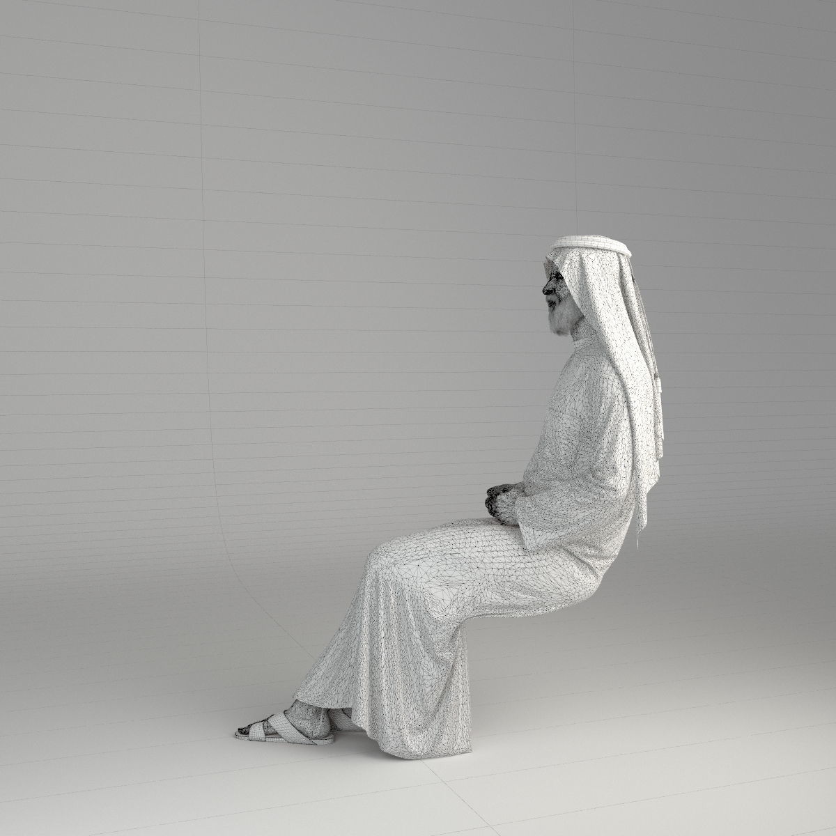 Traditional Arab man from Dubai posed in 6 poses 3D model_57
