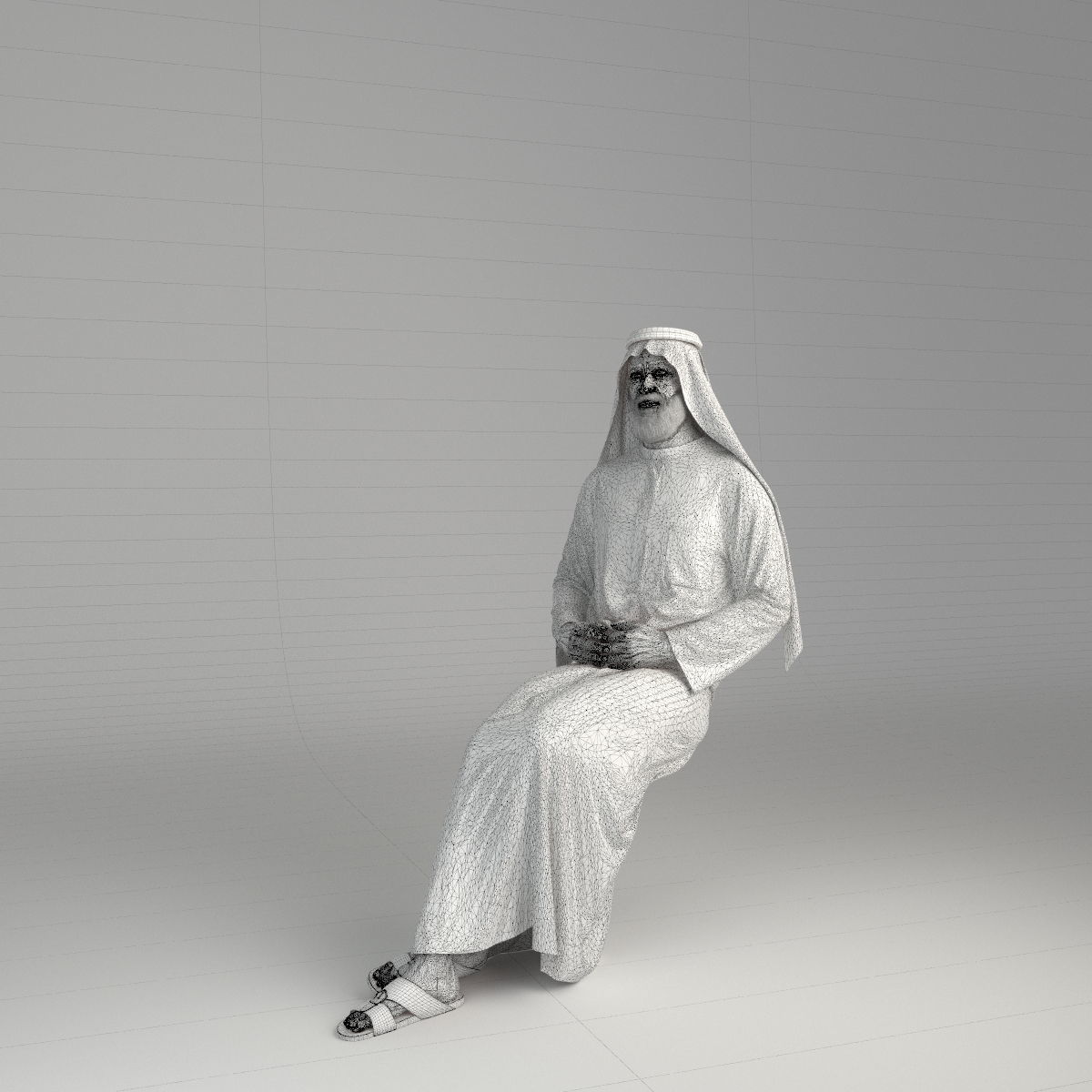 Traditional Arab man from Dubai posed in 6 poses 3D model_56