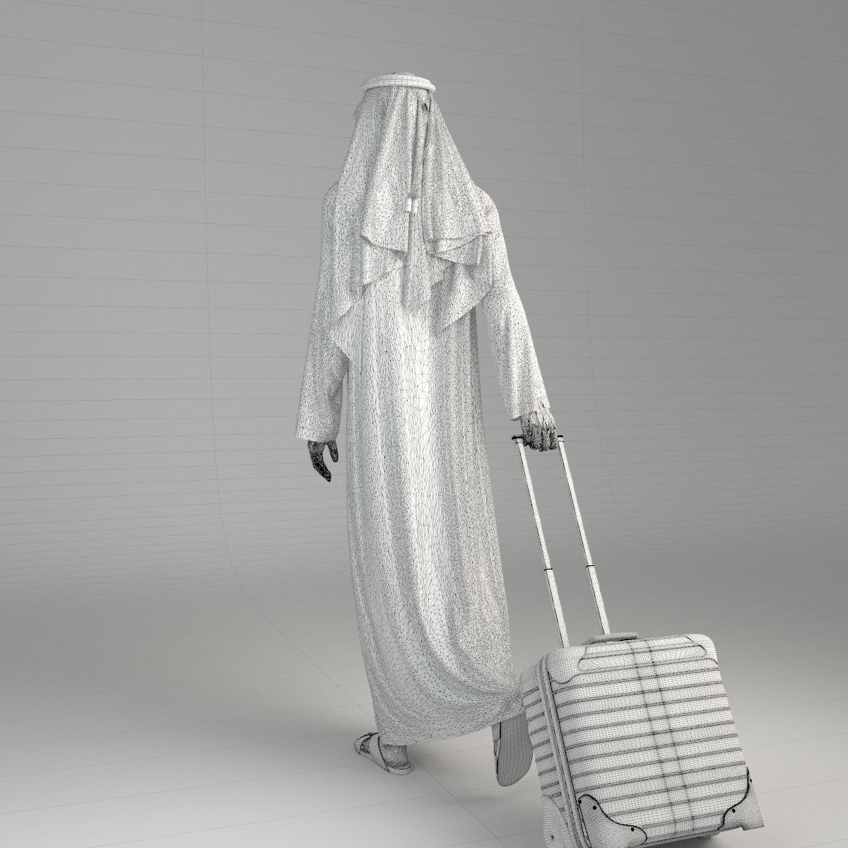 Traditional Arab man from Dubai posed in 6 poses 3D model_54