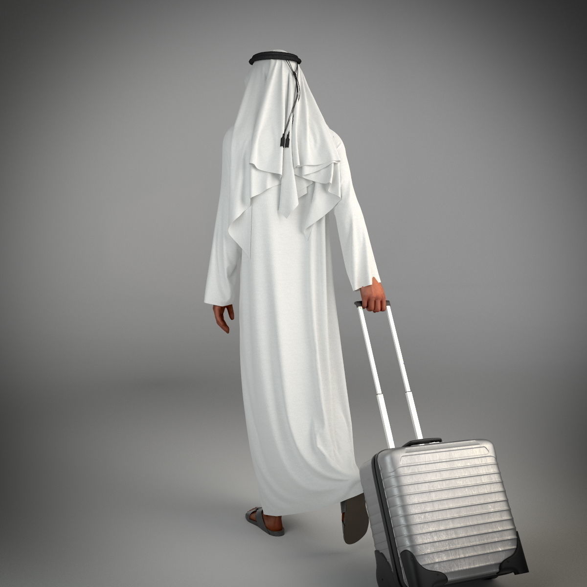 Traditional Arab man from Dubai posed in 6 poses 3D model_24