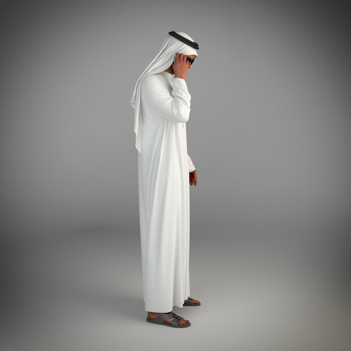 Traditional Arab man from Dubai posed in 6 poses 3D model_15