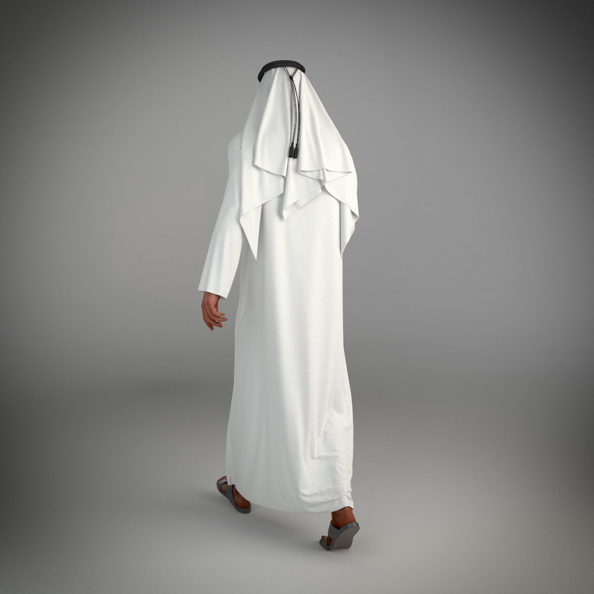 Traditional Arab man from Dubai posed in 6 poses 3D model_19