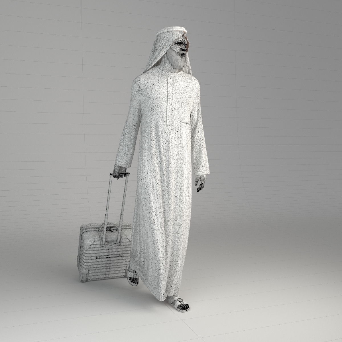Traditional Arab man from Dubai posed in 6 poses 3D model_51