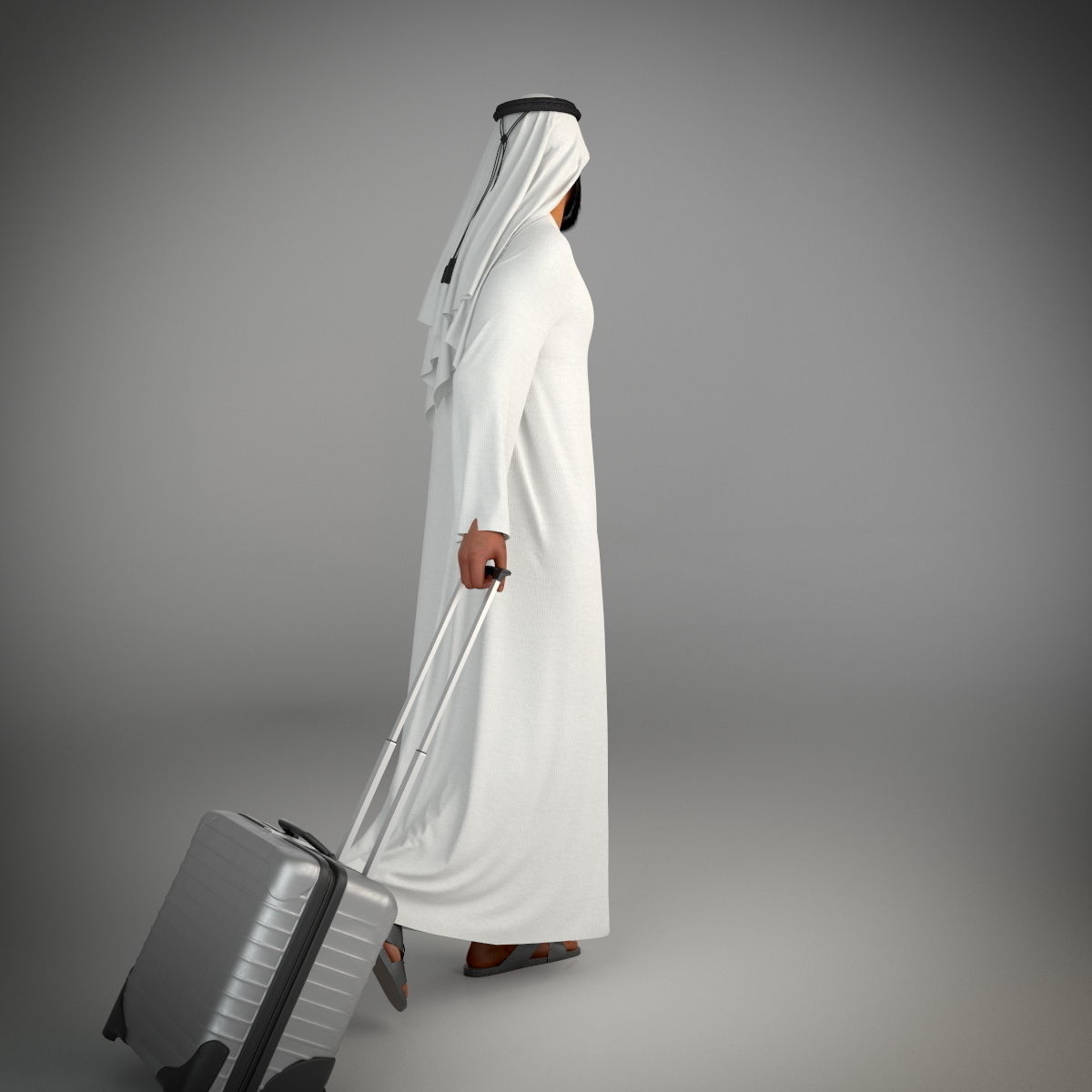 Traditional Arab man from Dubai posed in 6 poses 3D model_26