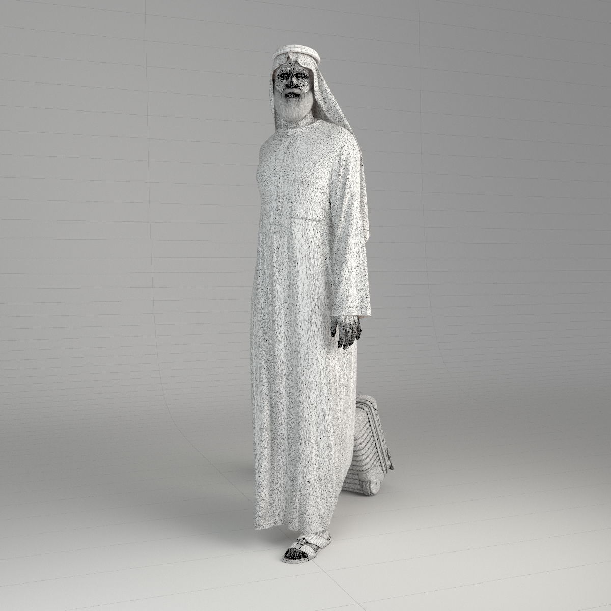 Traditional Arab man from Dubai posed in 6 poses 3D model_55