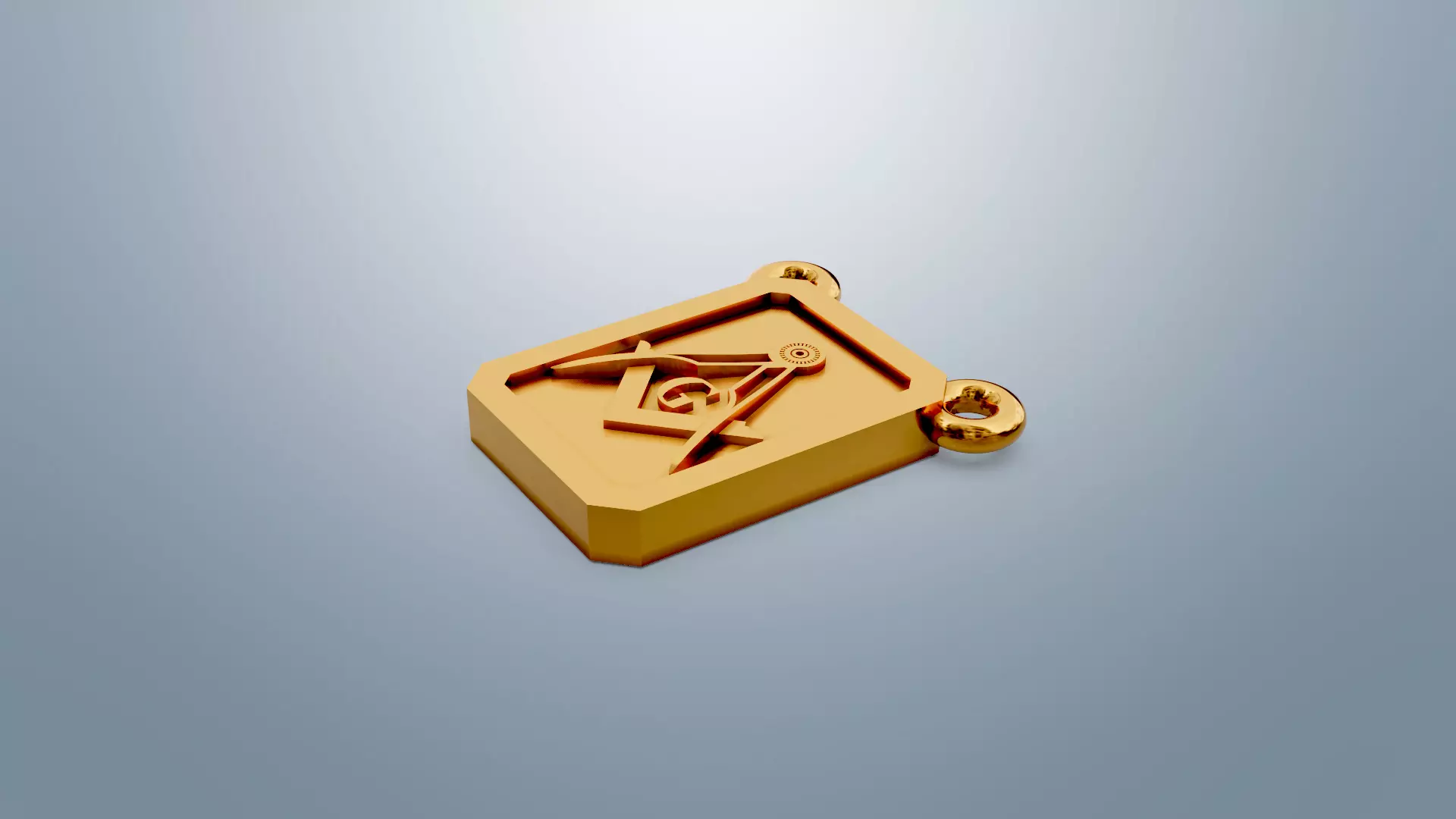 Masonic compass pendant 3D print model