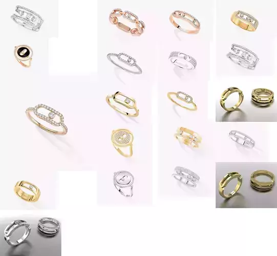 19 PCS Messika Rings Collections Brand Jewelry