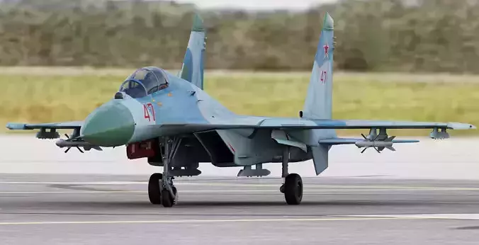 Russian Fighter Jet Sukhoi SU-27UB Flanker C