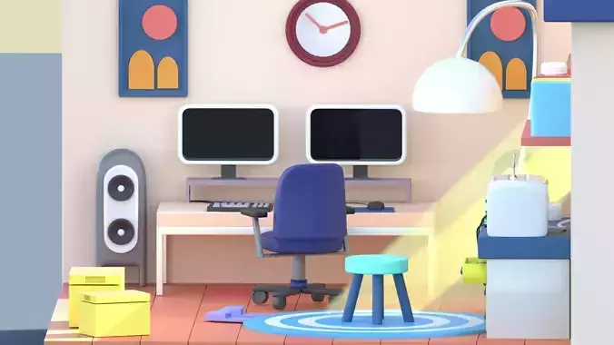 Set Completo de Escritorio Consola Retro y Accesorios