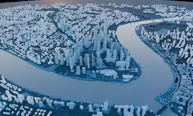 Metropolice Cityscape with River