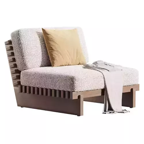 Taiko Stained Teak Outdoor Lounge Chair