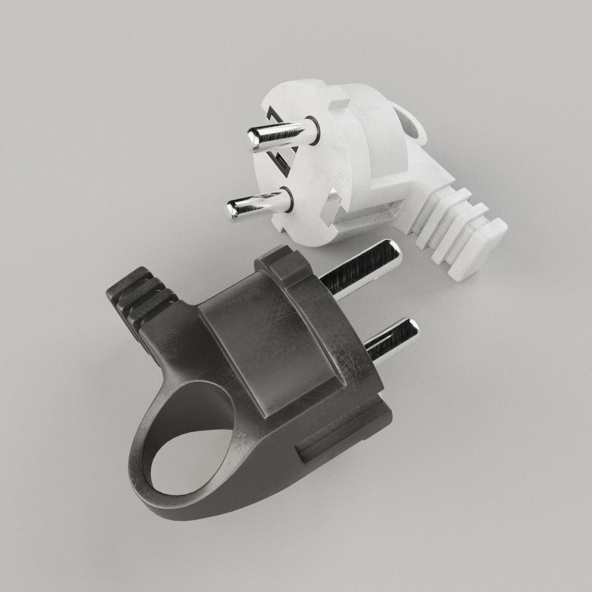 Set of Electrical Plugs 3D model_6