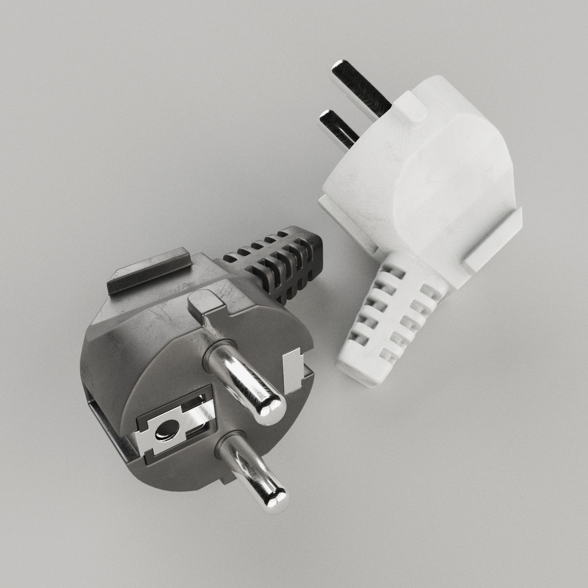 Set of Electrical Plugs 3D model_4