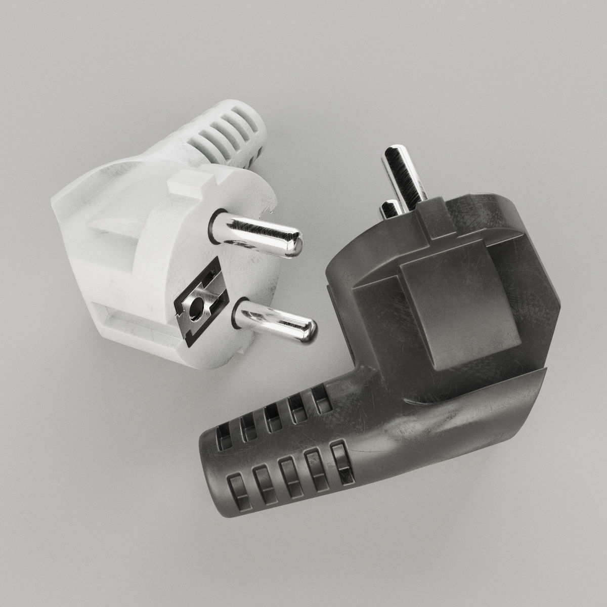 Set of Electrical Plugs 3D model_7