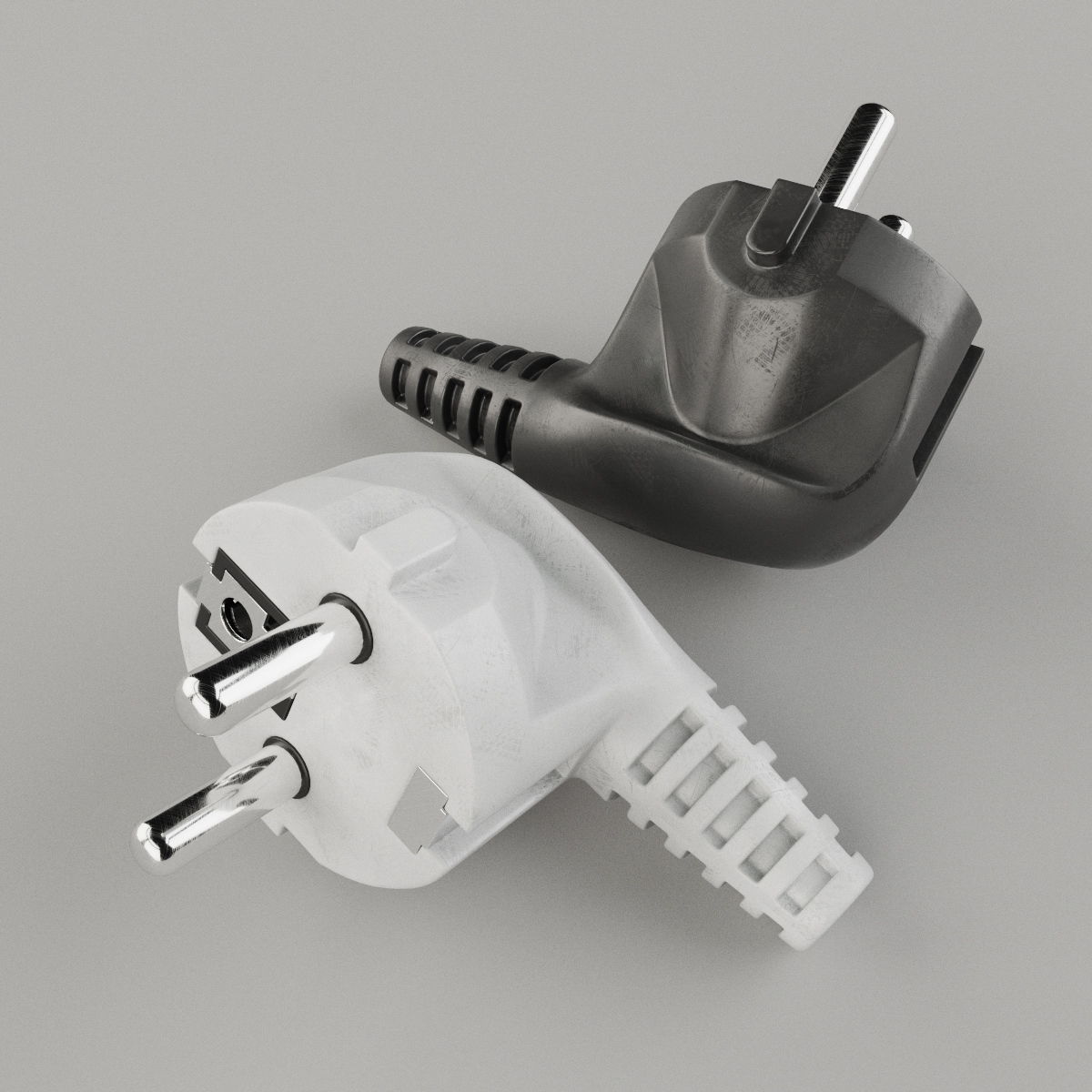 Set of Electrical Plugs 3D model_8