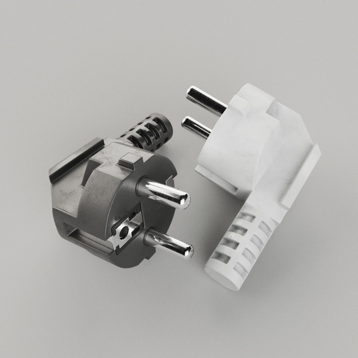Set of Electrical Plugs 3D model_5